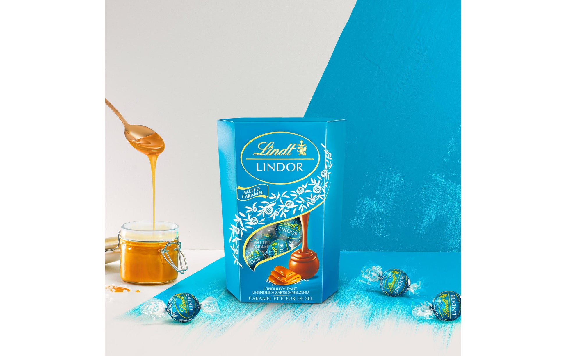Lindt LINDOR Schokoladenkugeln – Karamell & Meersalz – 200 g
