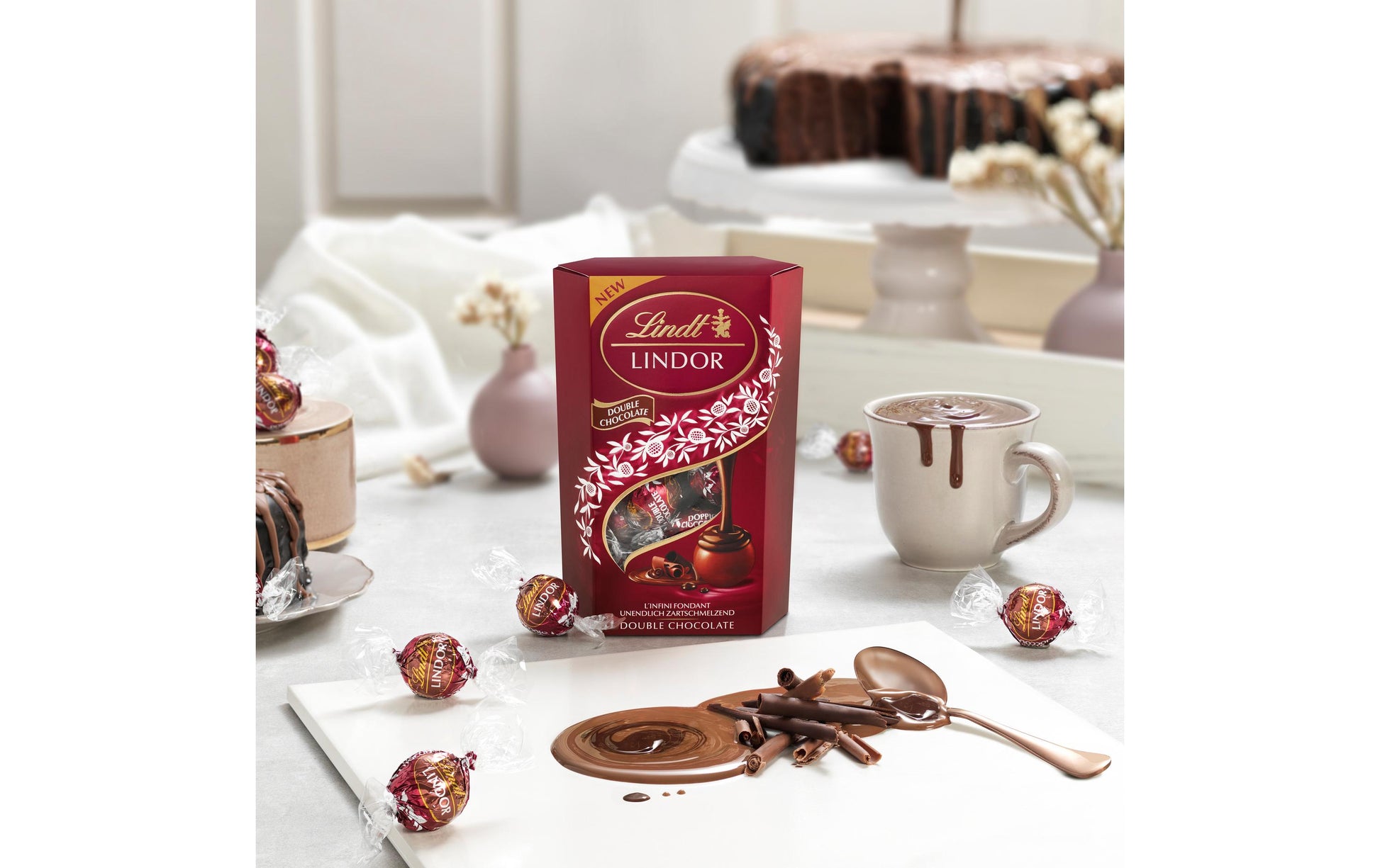 Lindt LINDOR Kugeln – Double Chocolate – 200 g