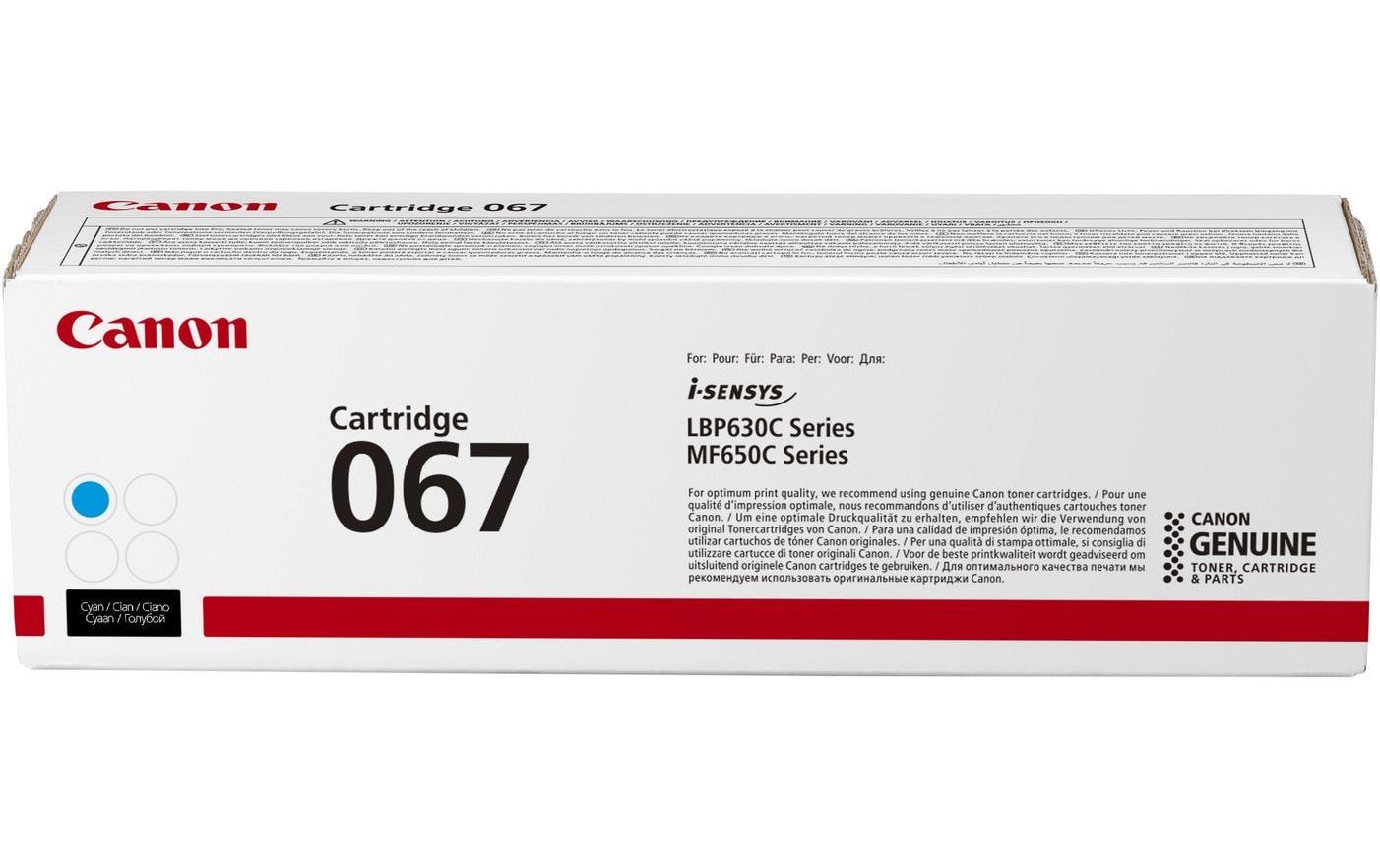 Canon Toner 067C – Cyan, 1250 Seiten – für LBP631Cw/LBP633Cdw/i-SENSYS MF651Cw usw.