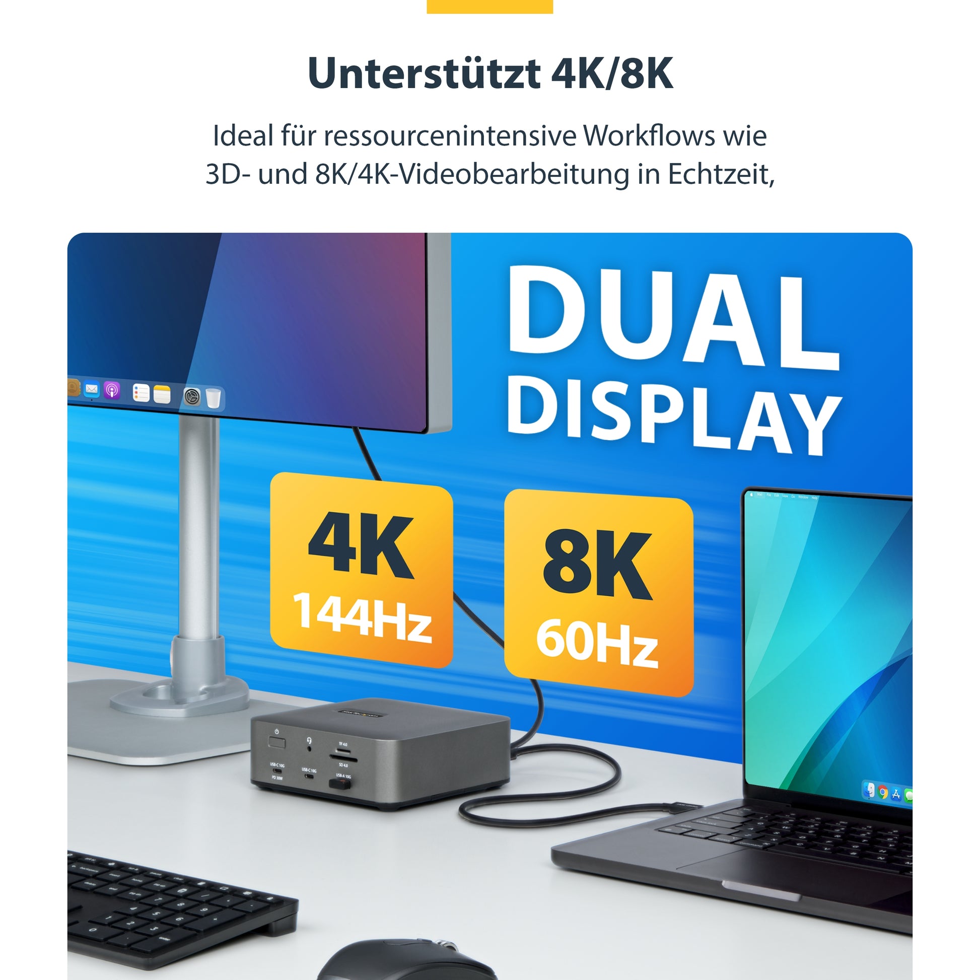 StarTech.com Thunderbolt 5 (USB-C) Kabel – 80 Gbit/s – 1 m – PD 240 W – 8K/60 – Thunderbolt-zertifiziert