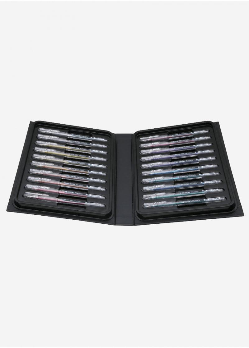 Karin DECOGEL 30C3 Gelschreiber – Farben sortiert, Spitze 1 mm, wasserfest, metallic, 20er-Set