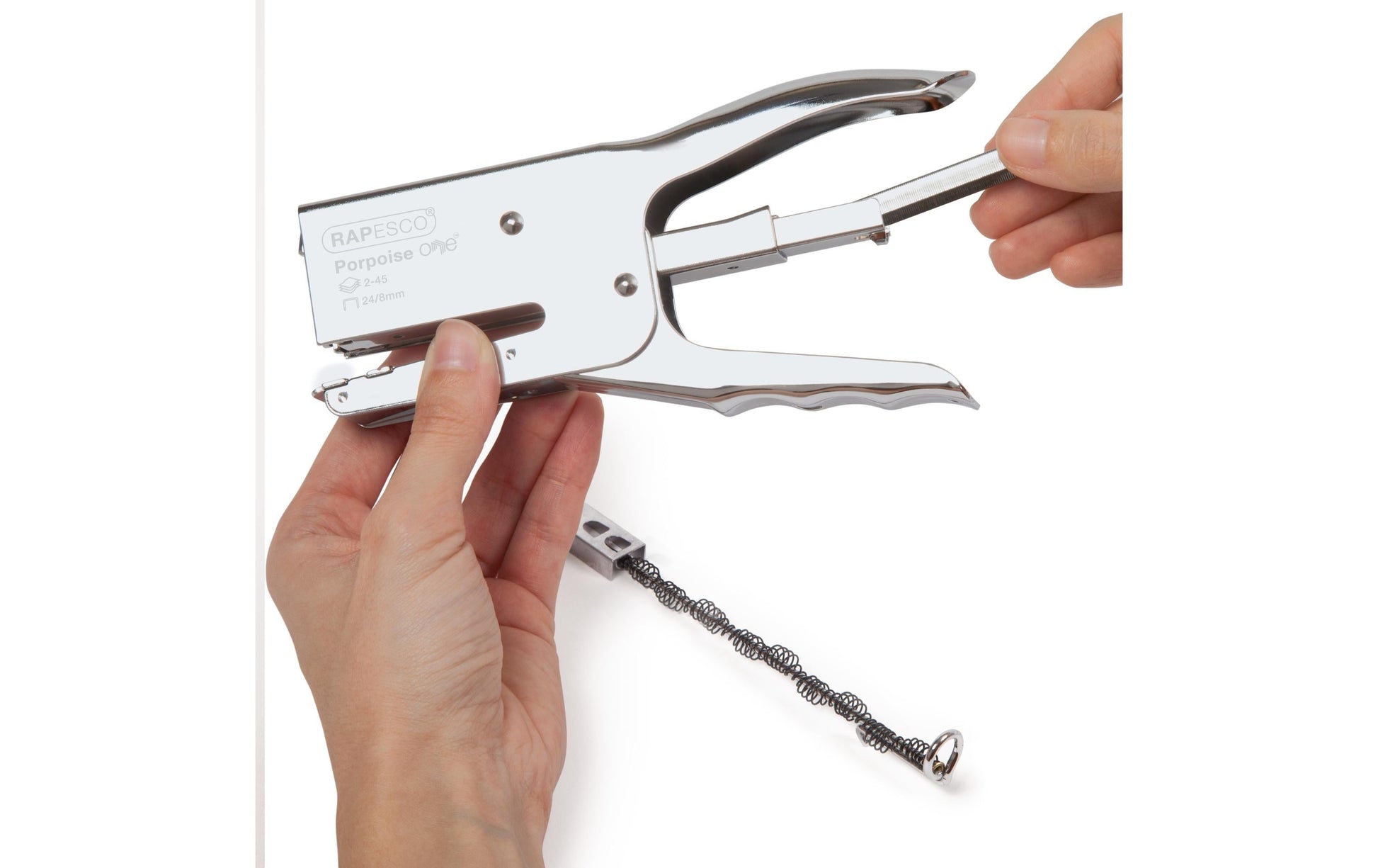 Rapesco Porpoise ONE Heftzange – 45 Blatt, für 24/8, chrom