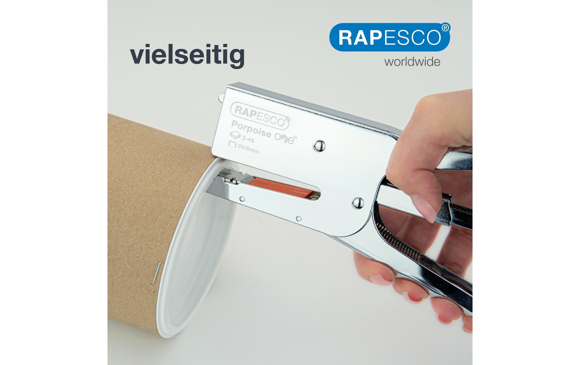 Rapesco Porpoise ONE Heftzange – 45 Blatt, für 24/8, chrom
