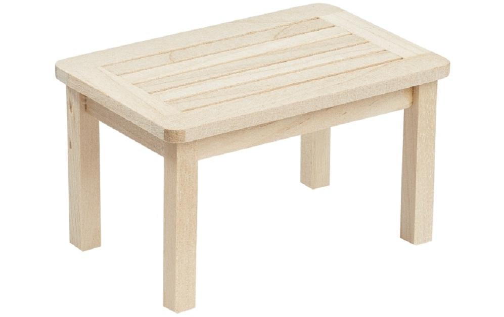 HobbyFun Mini-Möbel Tisch, 7,5 × 4,3 × 4,8 cm, natur