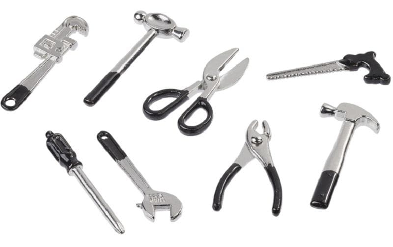 HobbyFun Bastelset, Werkzeug, Metall, Schwarz, Set à 8