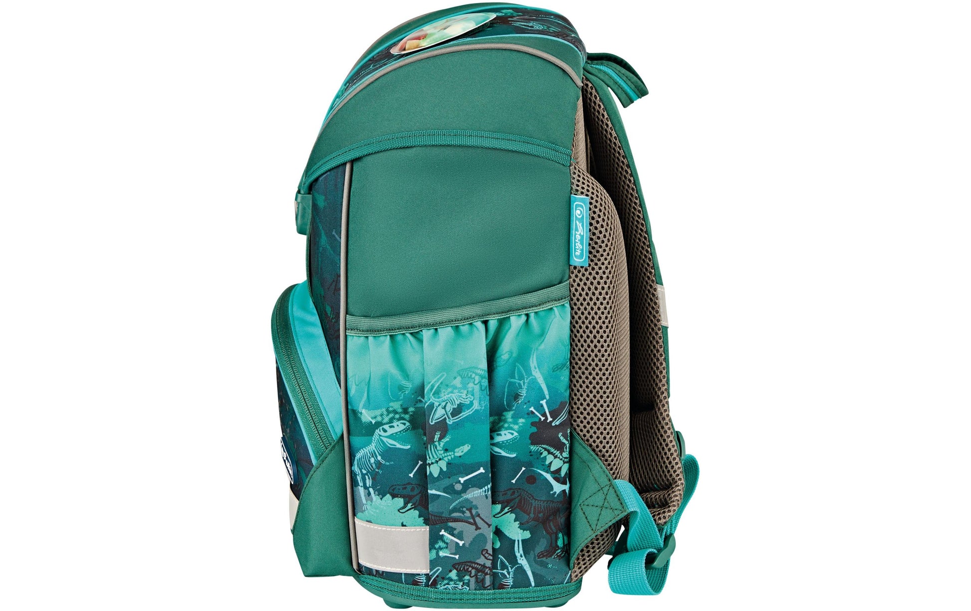 Herlitz UltraLight Plus – Schulrucksack-Set 4-teilig, Green Rex, 15 l, 28×36×21 cm