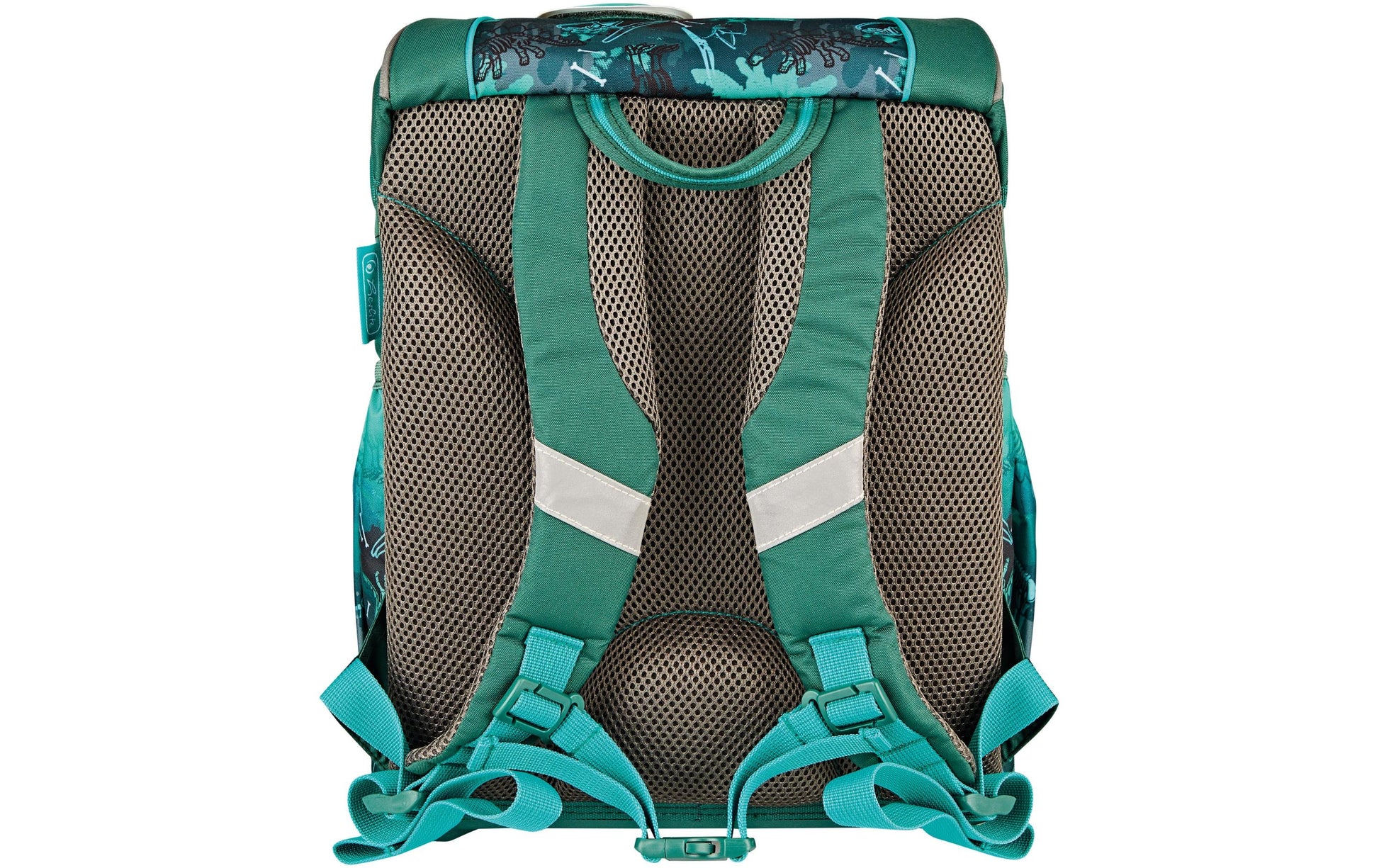 Herlitz UltraLight Plus – Schulrucksack-Set 4-teilig, Green Rex, 15 l, 28×36×21 cm