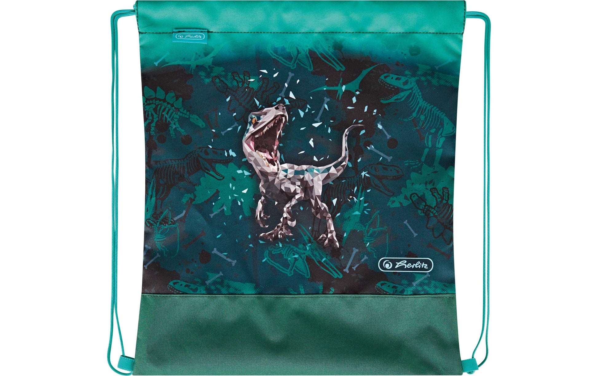 Herlitz UltraLight Plus – Schulrucksack-Set 4-teilig, Green Rex, 15 l, 28×36×21 cm