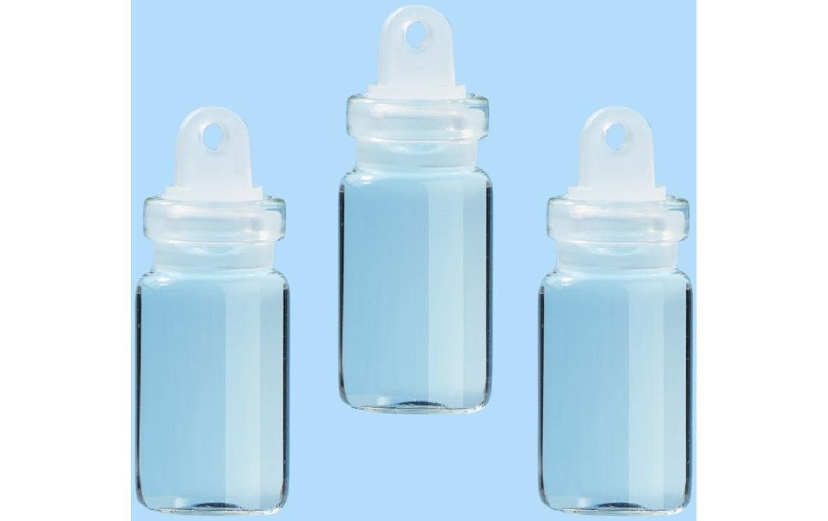 HobbyFun Mini-Glasfläschchen mit Verschluss, Ø 5 mm × 20 mm, 6 Stk, transparent