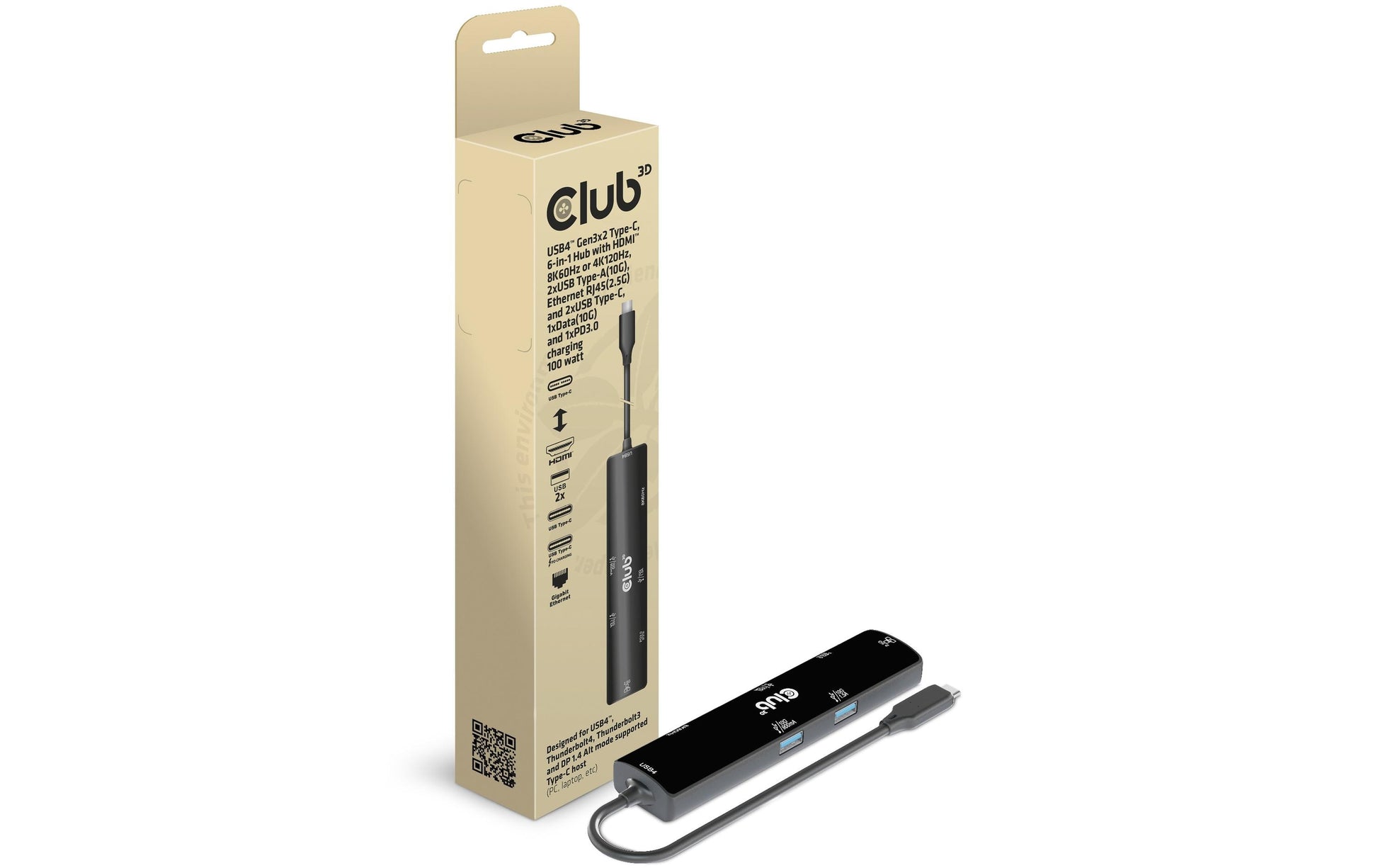 CLUB3D Club 3D Dockingstation – USB-C, 1× HDMI, 2× USB-A, 2× USB-C, 100 W PD, GbE