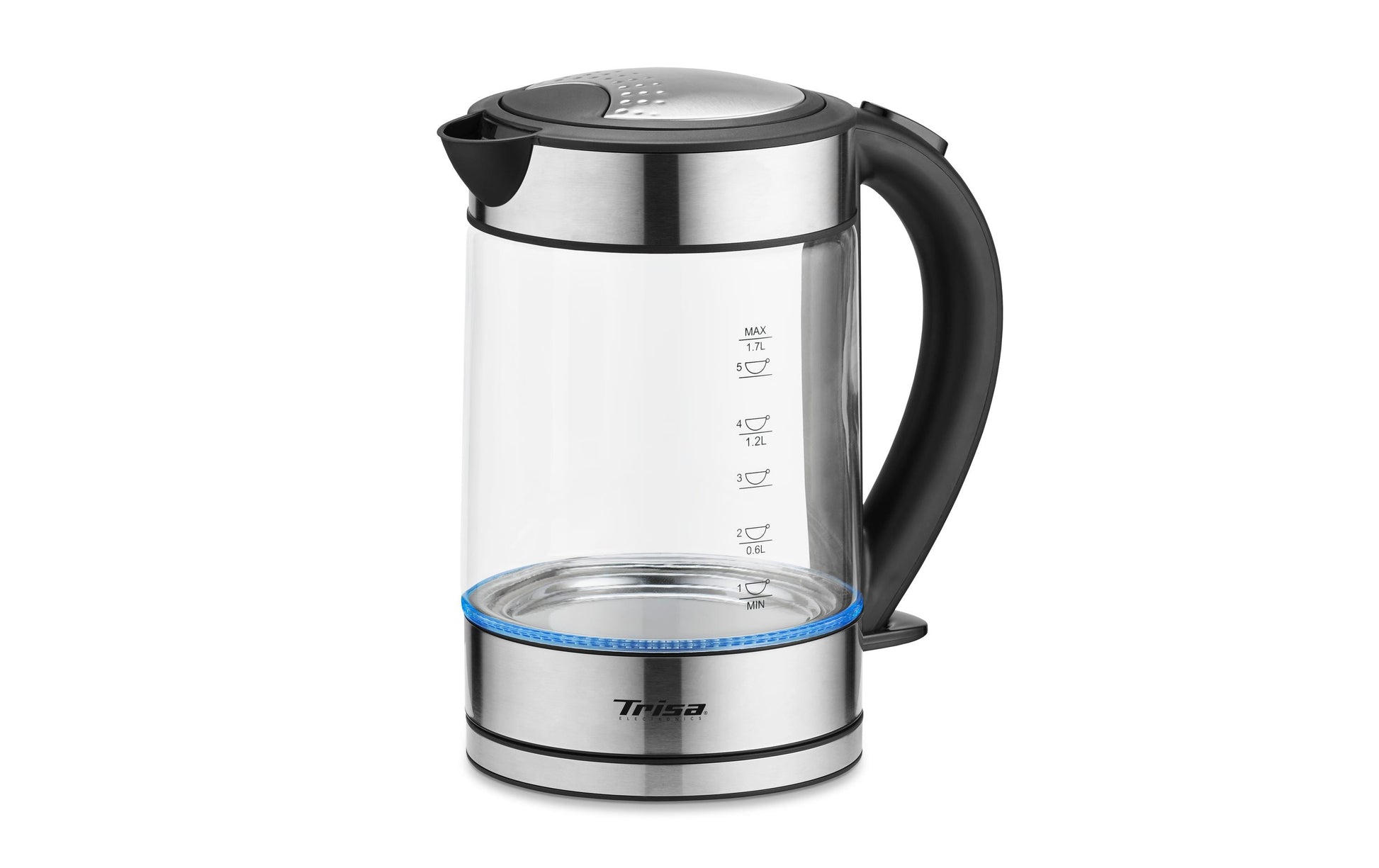 Trisa Wasserkocher – 1,7 l, Edelstahl/Glas, 6456.6945