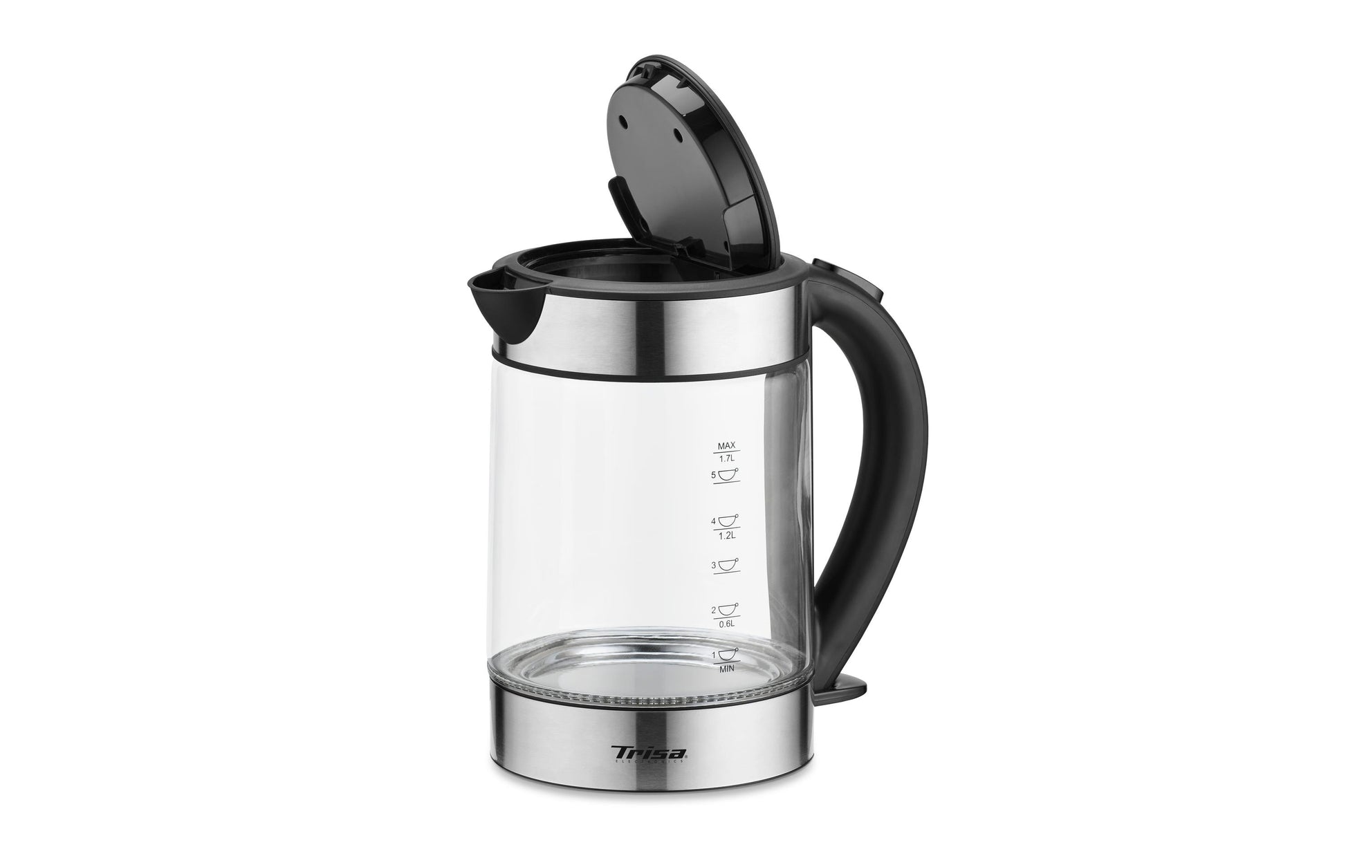 Trisa Wasserkocher – 1,7 l, Edelstahl/Glas, 6456.6945