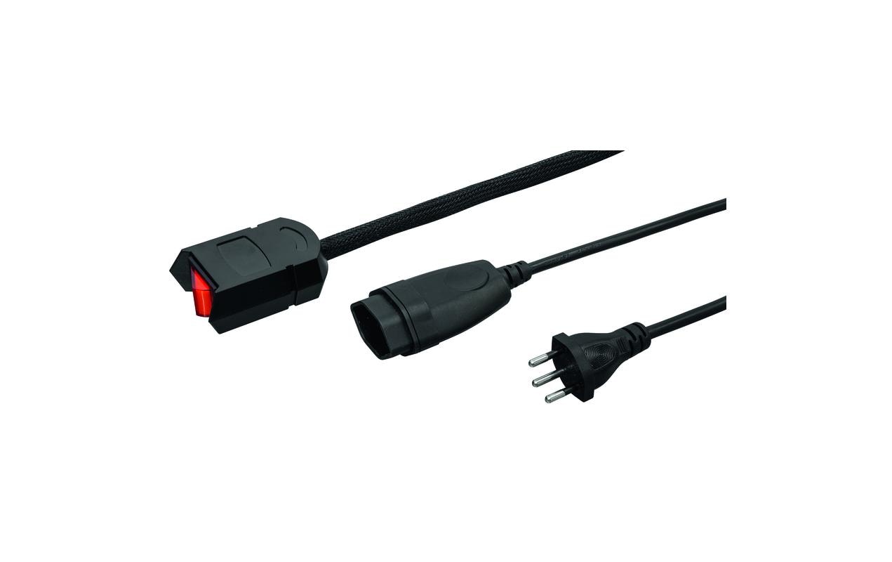 Steffen Verlängerungskabel T12–T13, 5 m, IP20, 1 mm², externer Schalter – schwarz