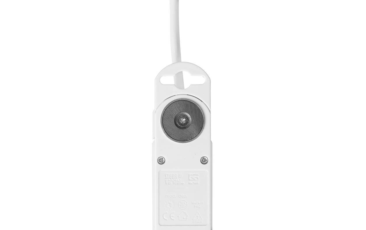 Steffen VARIABL Steckdosenleiste, 8×T13, 3 m, IP20, Stecker T12, Magnet – weiss