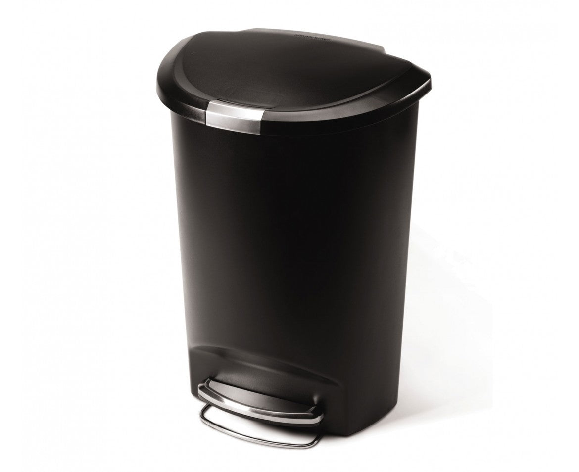 simplehuman Treteimer CW1355 – 50 l – Kunststoff, halbrund – schwarz