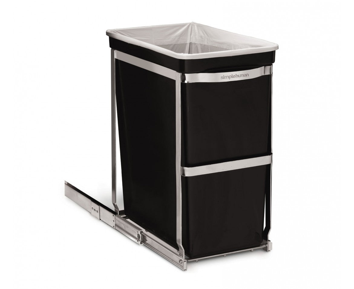 simplehuman Abfallsammler/Kehrichtsackhalter CW1124 – 30 l – Stahl, rechteckig – schwarz