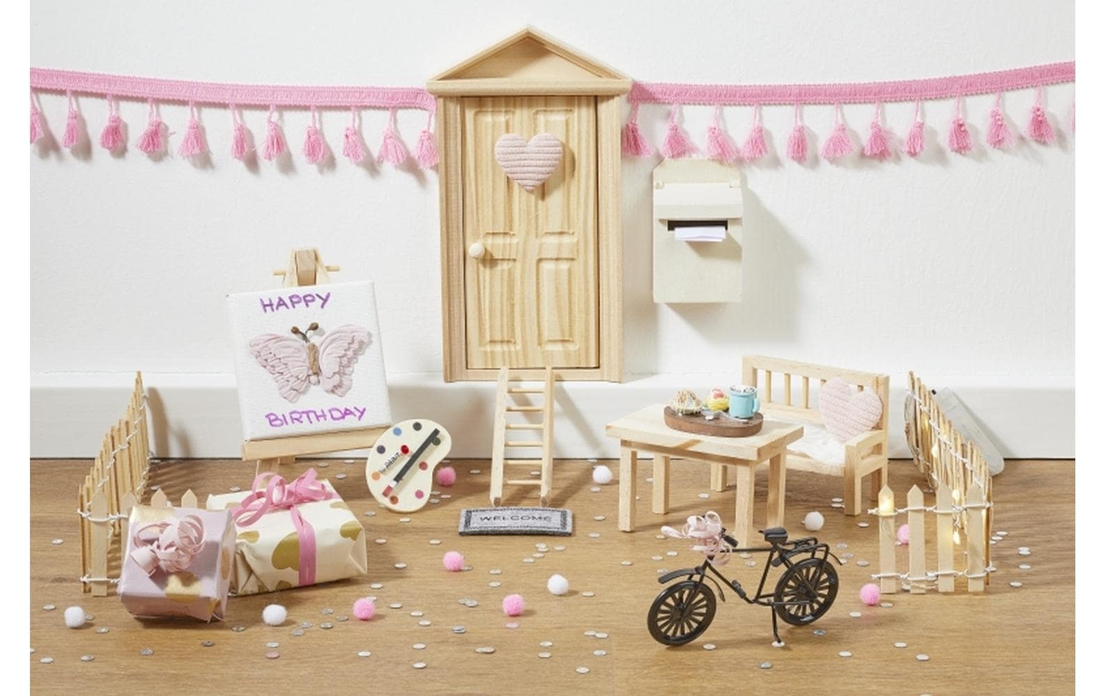 HobbyFun Mini-Utensilien Kartons, Papier, Grau, Diverse Motive, Set à 2