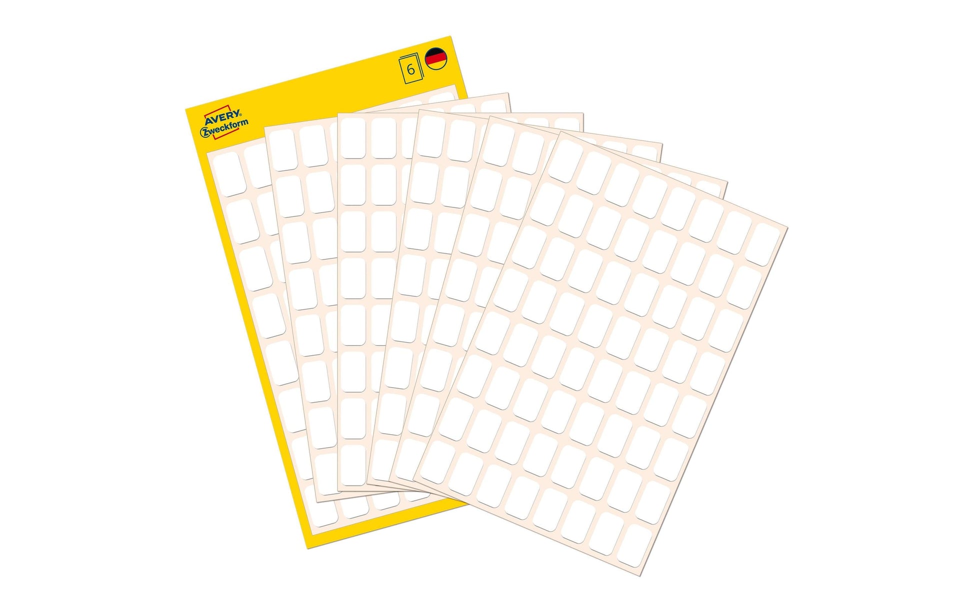 Avery Zweckform Haftetiketten – rechteckig 13 × 8 mm, permanent, weiss, 6 Blatt (384 Stk.)