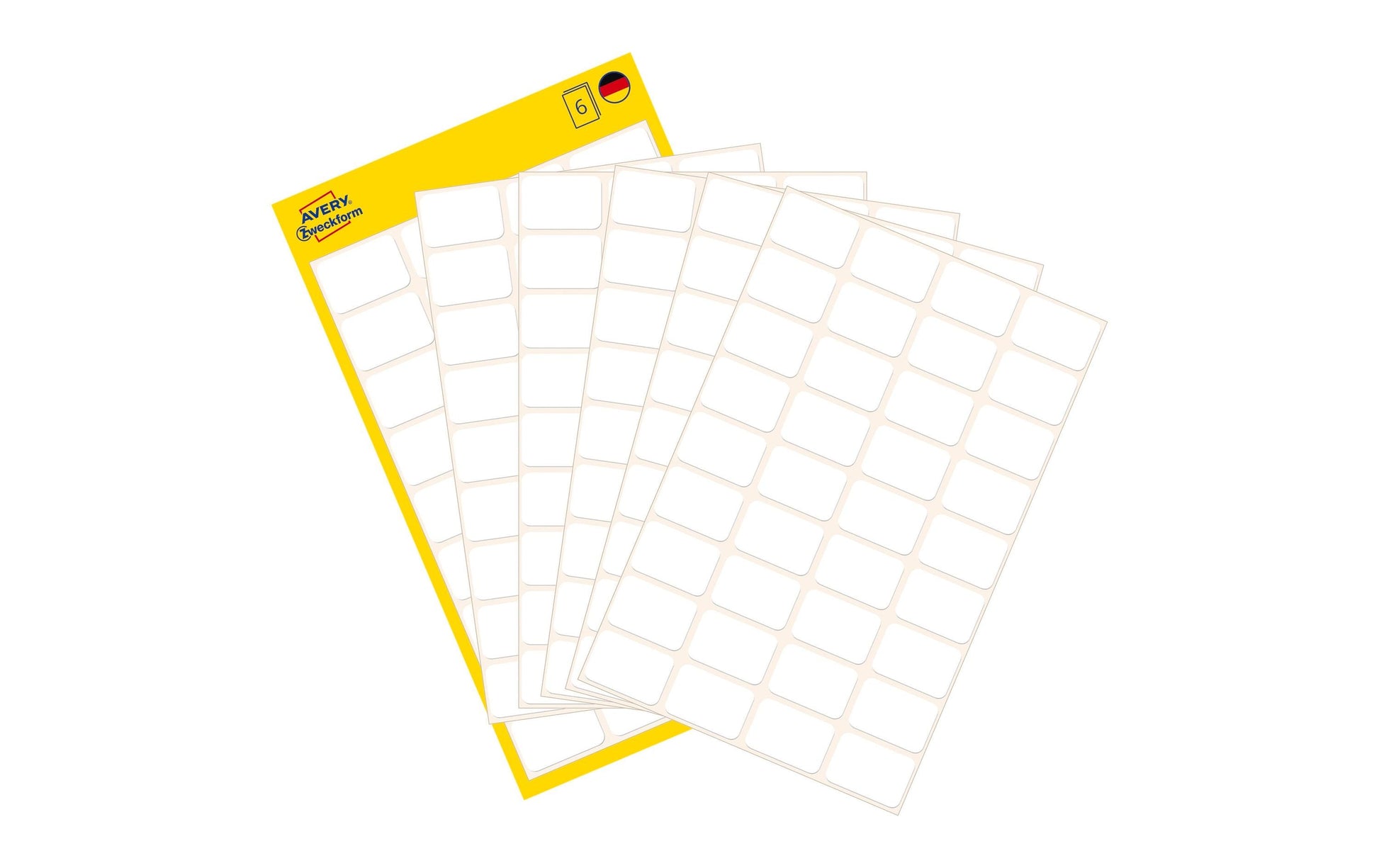 Avery Zweckform Haftetiketten – rechteckig 18 × 12 mm, permanent, weiss, Papier, 6 Blatt (216 Stk.)