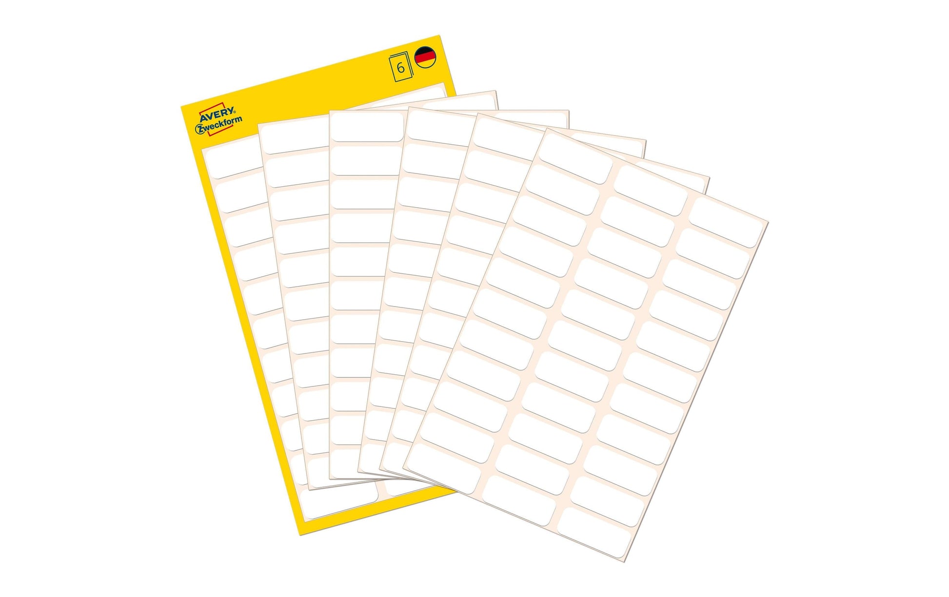Avery Zweckform Haftetiketten – rechteckig 20 × 8 mm, permanent, weiss, 6 Blatt (234 Stk.)