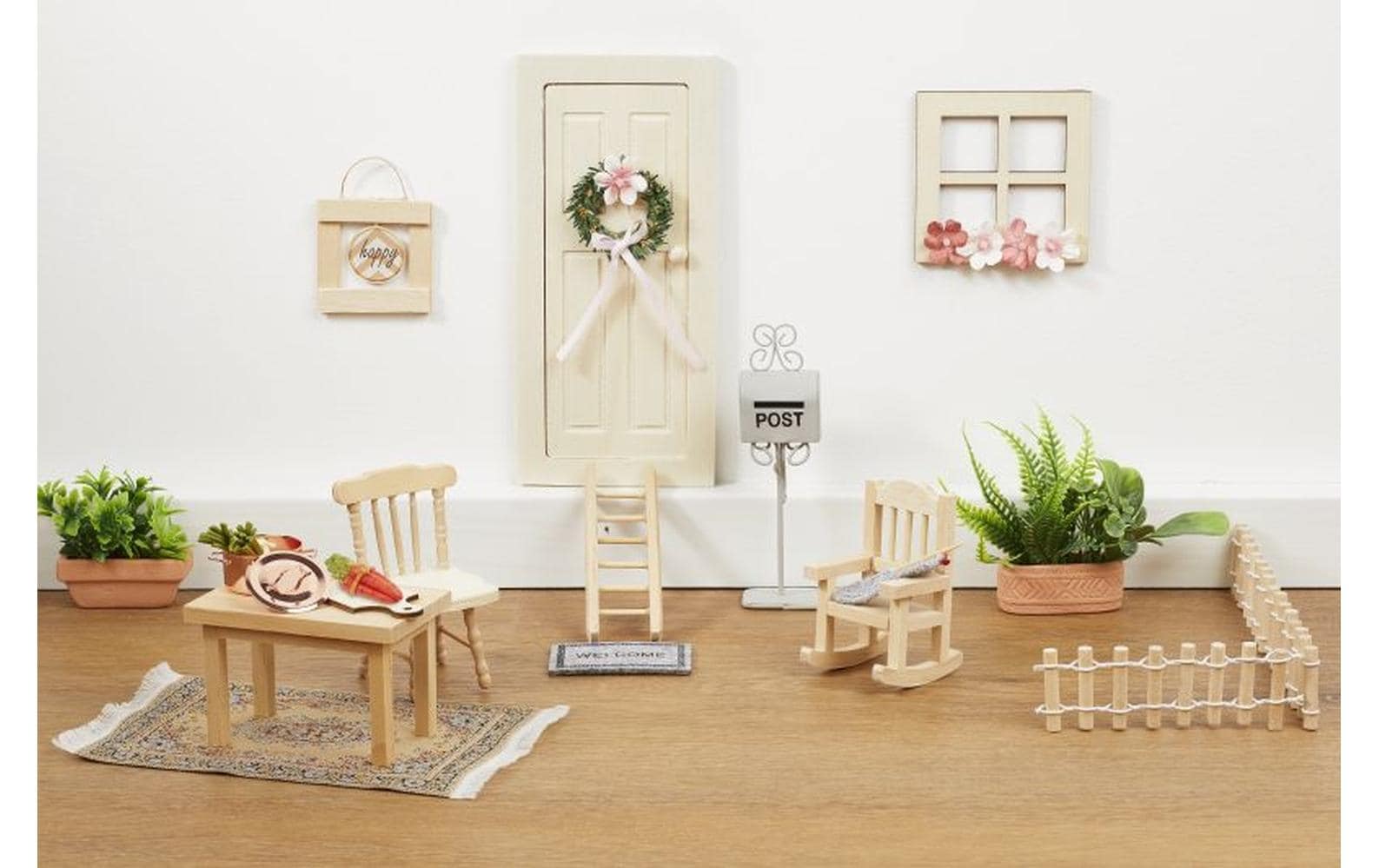 HobbyFun Materialien für Bastelset, Wolle, Hausmotiv, 5,5 × 2,5 × 1 cm, 1 Stk