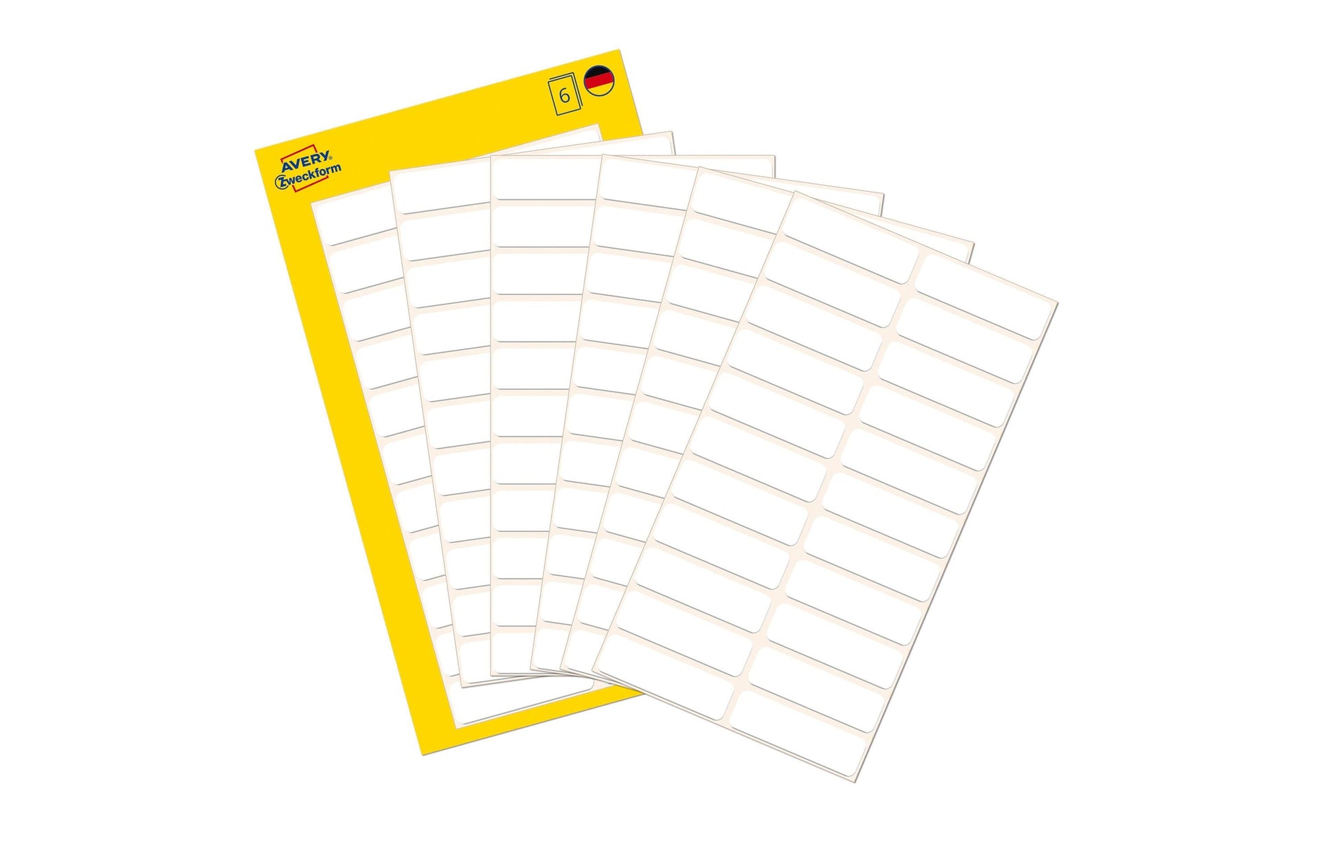 Avery Zweckform Haftetiketten – rechteckig 32 × 10 mm, permanent, weiss, 6 Blatt (132 Stk.)
