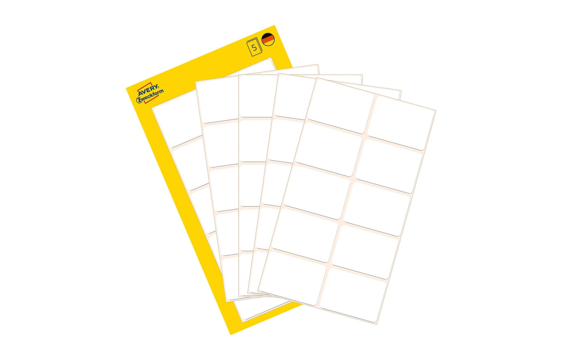 Avery Zweckform Haftetiketten – rechteckig 38 × 29 mm, permanent, weiss, Papier, 5 Blatt (40 Stk.)