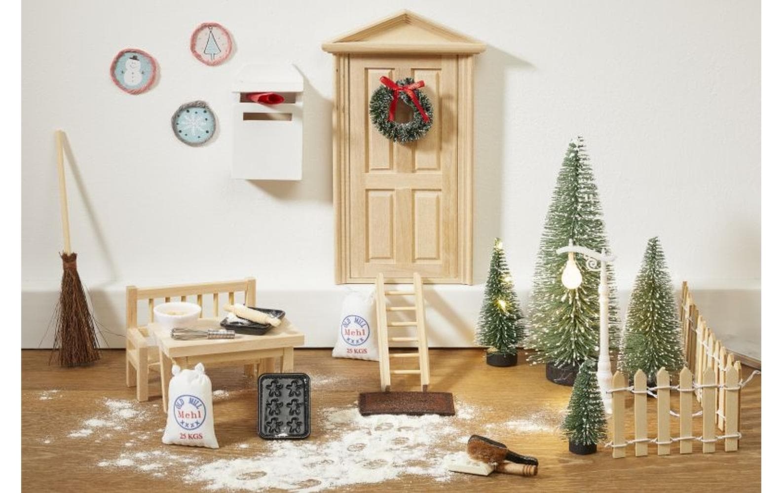 HobbyFun Mini-Garten Besen und Schaufel, Set à 2, 40 mm, Holz