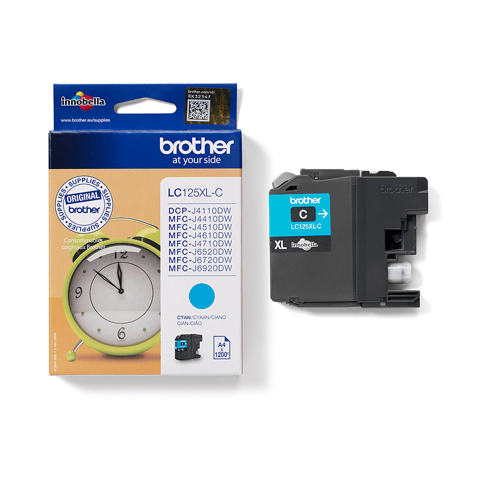 Brother LC-125XLC Cyan Tintenpatrone (Original) – 1'200 Seiten