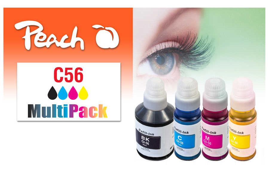 Peach GI-56 Tintenpatronen-Multipack, 4er-Set (Kompatibel) – für Canon Maxify GX 3040/3050/4040 …