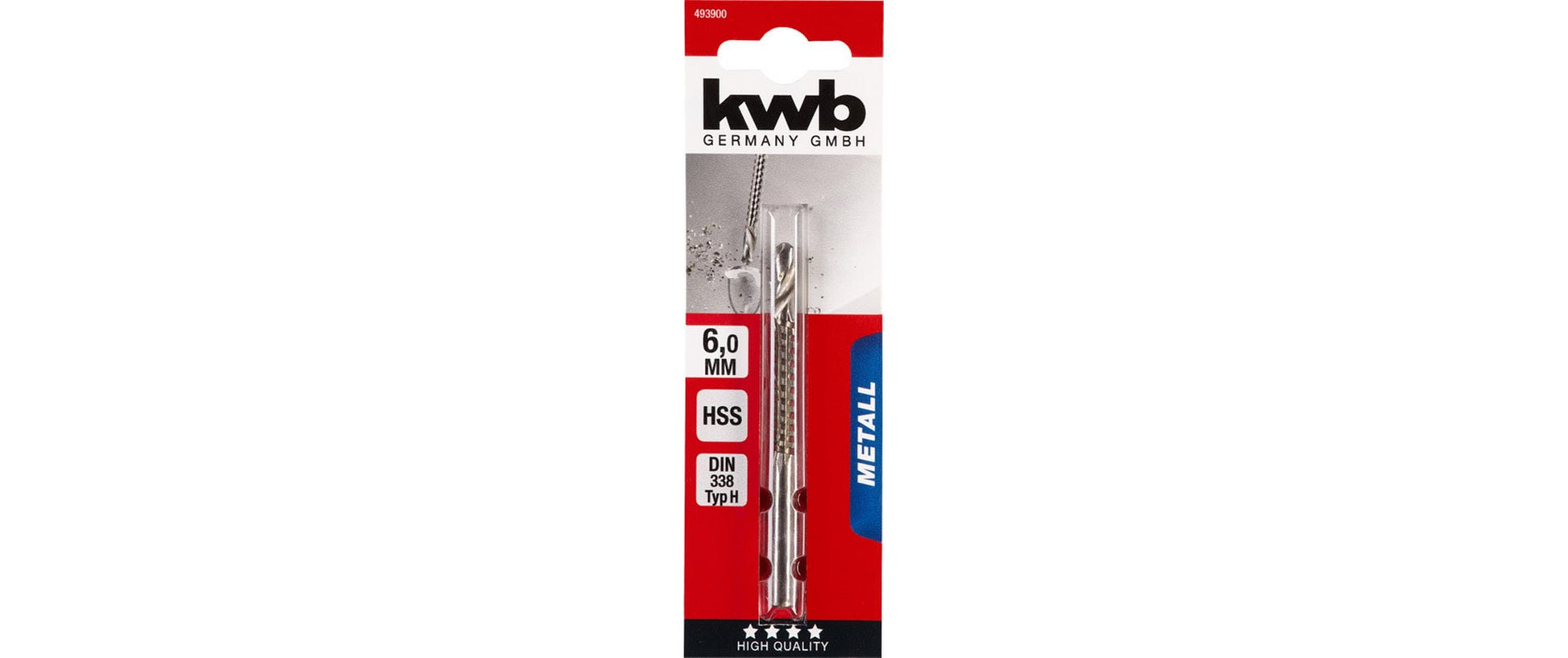 kwb Fräsbohrer 6 mm HSS Zylinderschaft – für Metall, Kunststoff