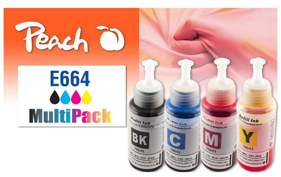 Peach T664640 Tintenpatronen-Multipack, Schwarz/Cyan/Magenta/Gelb (Kompatibel) – für Epson ET-2500/2550/2600