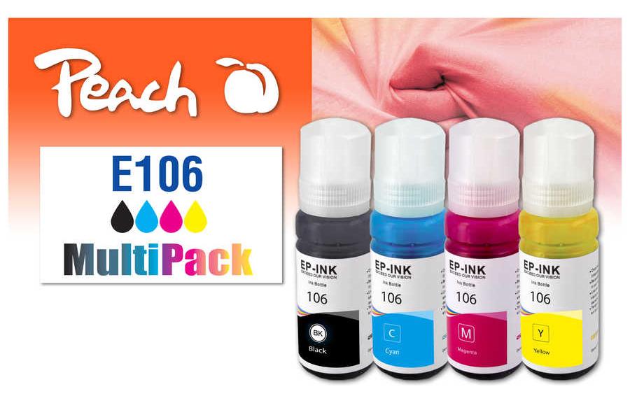 Peach Tintenpatronen-Multipack, 4er-Set (Kompatibel) – für Epson EcoTank ET-7700/7750, L 7100 …