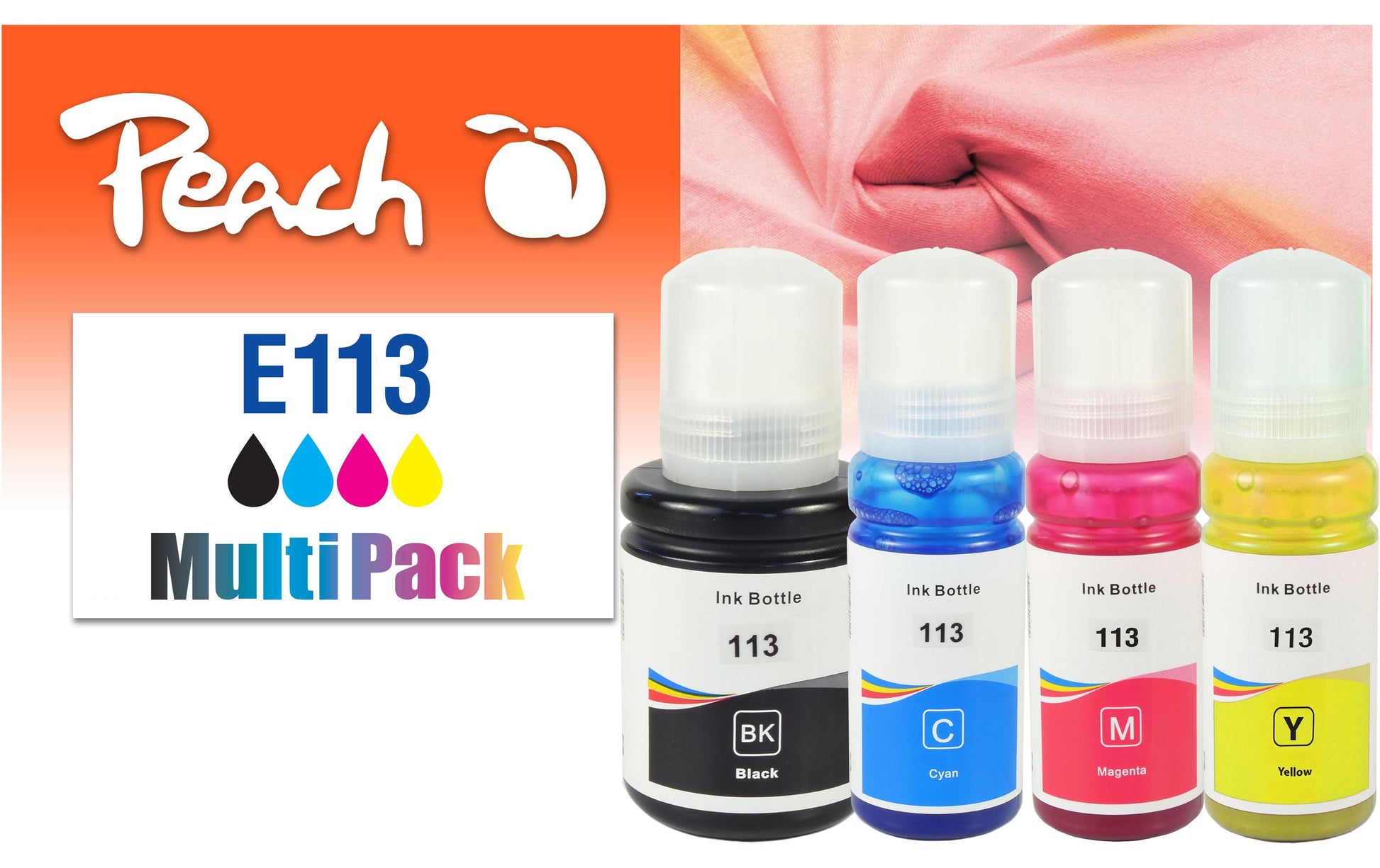 Peach Tintenpatronen-Multipack CMYK, 4er-Pack, kompatibel – für Epson EcoTank ET-5100, ET-5150, ET-5160 und andere
