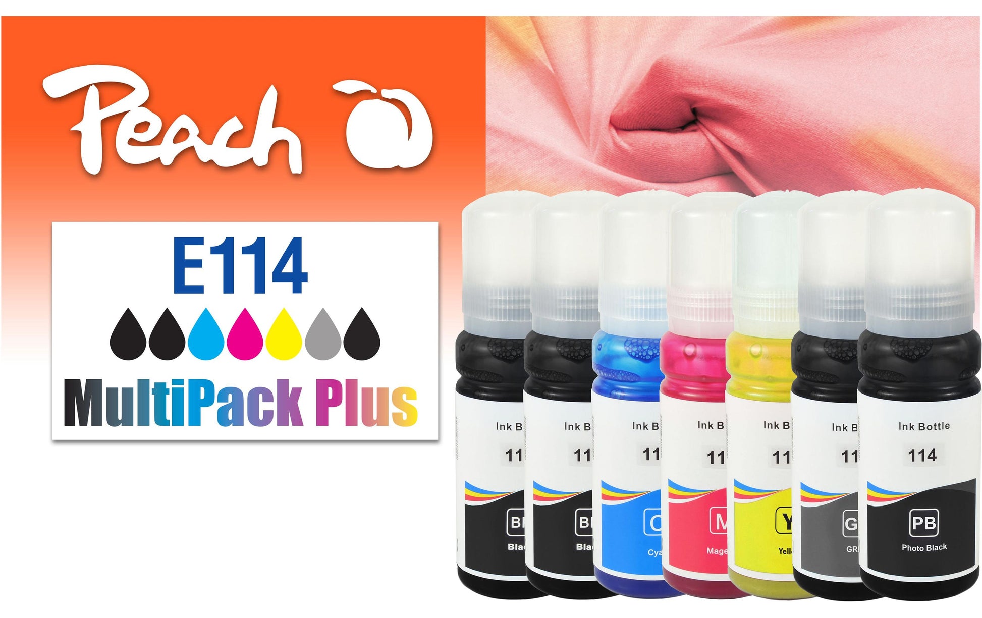 Peach Epson CISS 114 M+ – Schwarz, Cyan, Grau, Magenta, Gelb, T07A1/B1-5