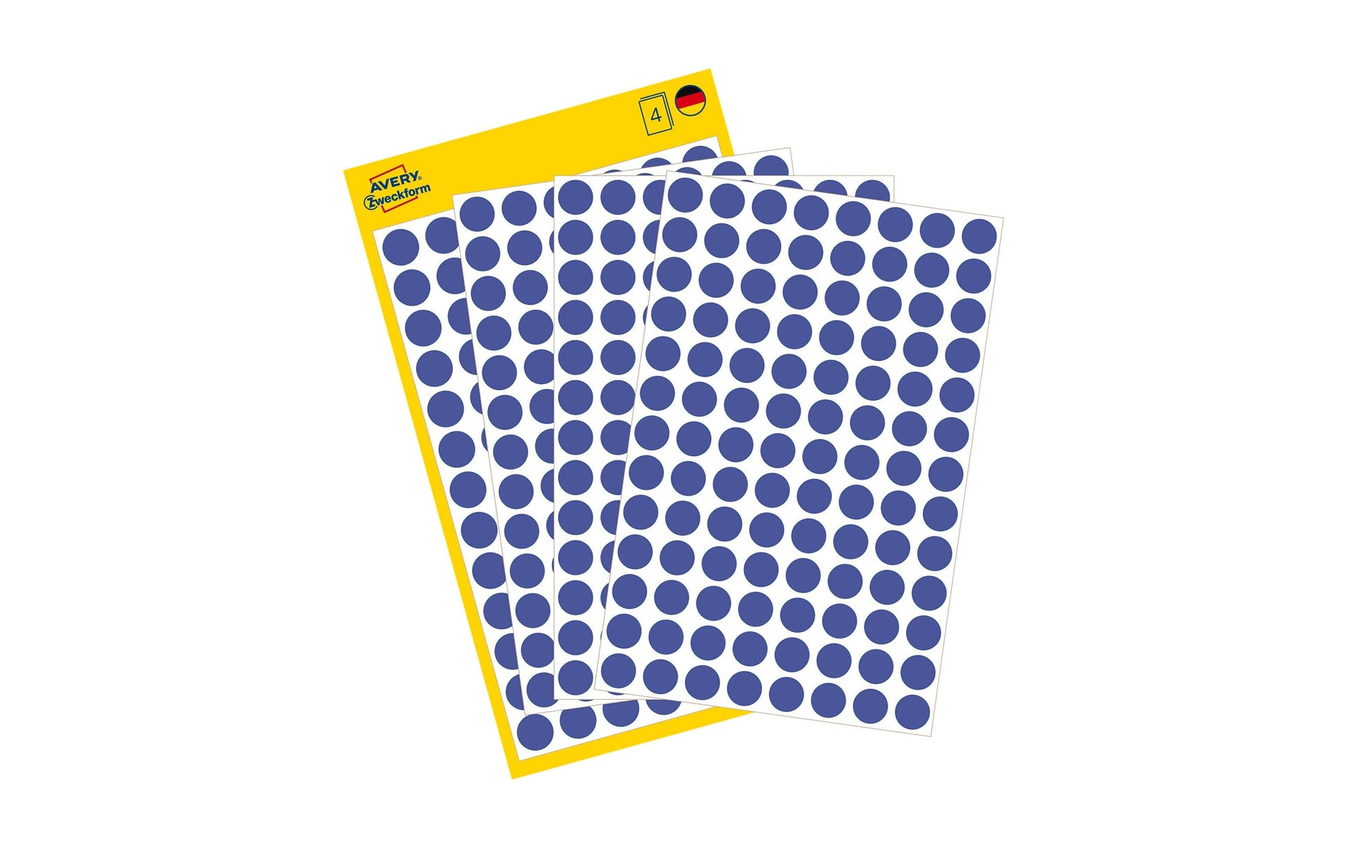 Avery Zweckform Klebepunkte – Ø 8 mm, wiederablösbar, blau, 4 Blatt (416 Stk.)