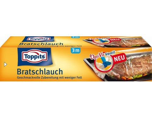 Toppits Bratschlauch 300 × 31 cm, Kunststoff, für Ofen bis 200 °C, mikrowellenfest