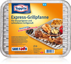 Toppits Grillpfanne 28 × 22 cm, 4 Stk., silber