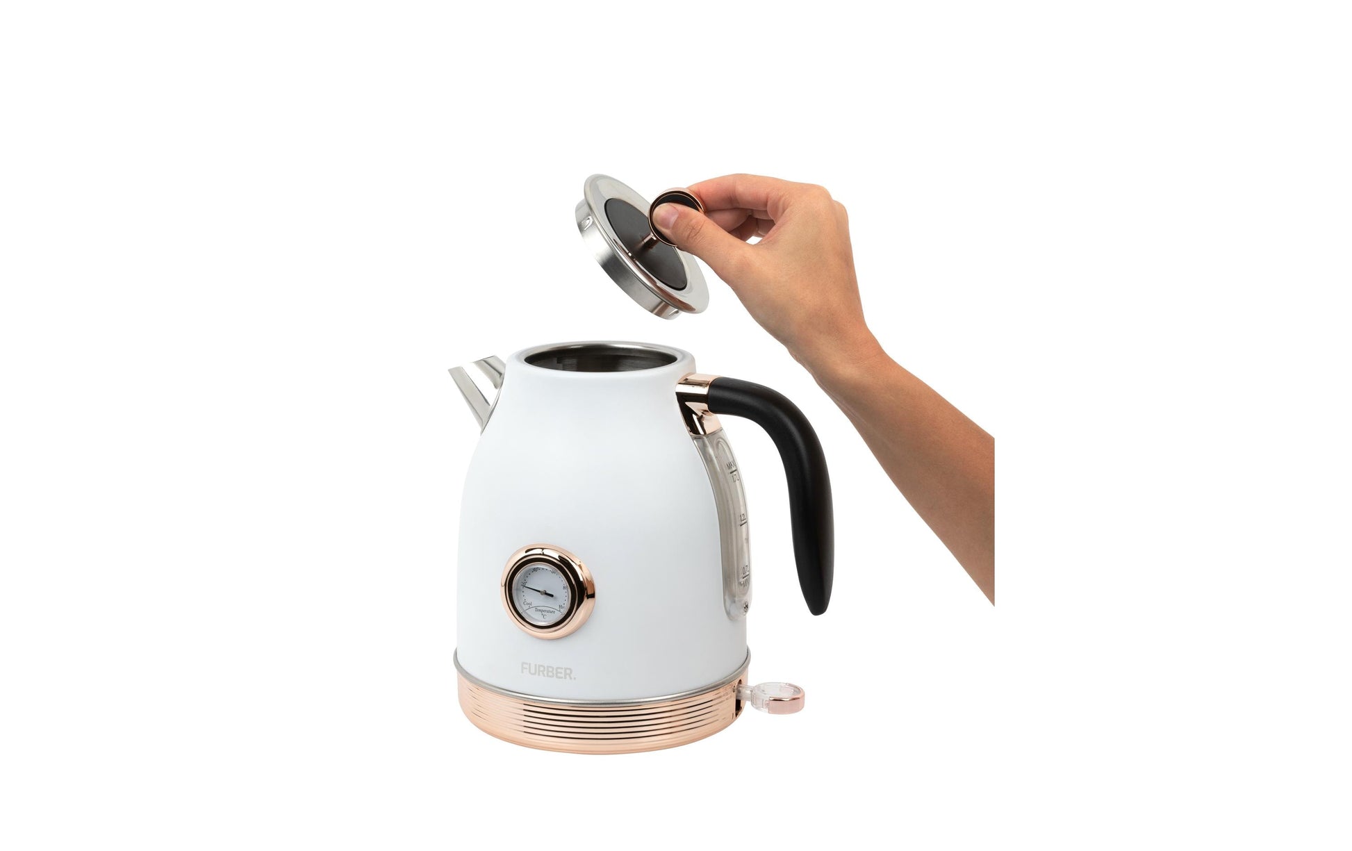 Furber. Furber Wasserkocher – 1,7 l, Edelstahl, Roségold