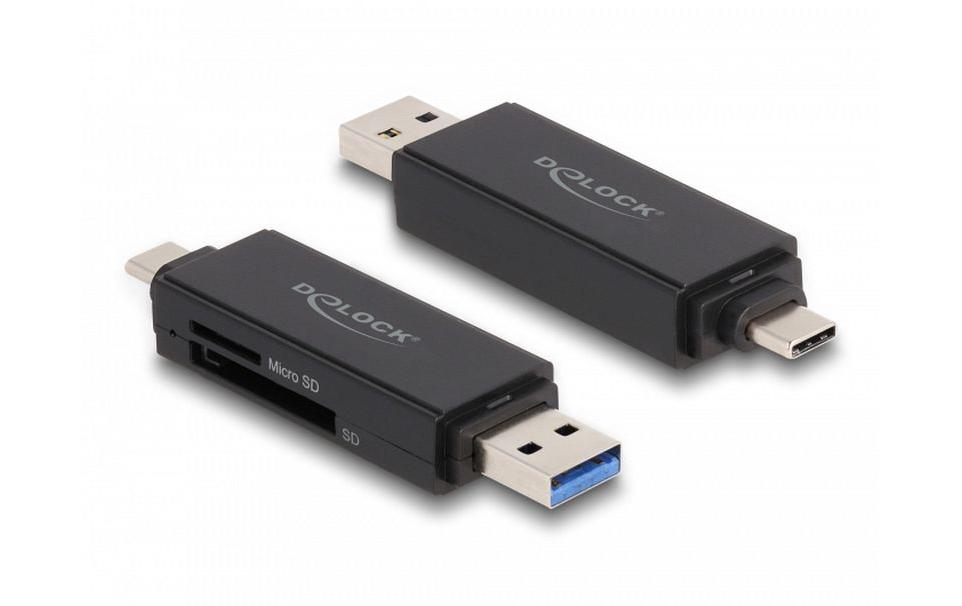 DeLOCK 91004 Kartenleser – SD, microSD – USB‑A/USB‑C 3.2 Gen 1 – 5 Gbit/s