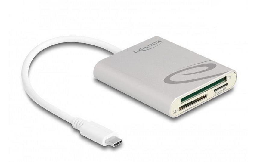 DeLOCK 91005 Kartenleser – CF, SD, microSD und andere – USB-C 3.2 Gen 1 – 5 Gbit/s – 3 Steckplätze