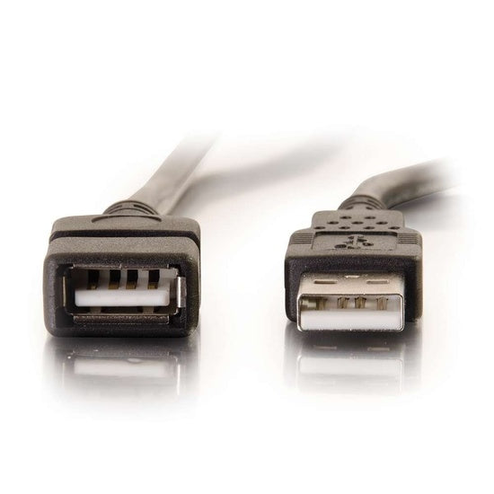 C2G USB-A Verlängerungskabel (Stecker auf Buchse) – USB 2.0 (480 Mbit/s) – 3 m – Schwarz
