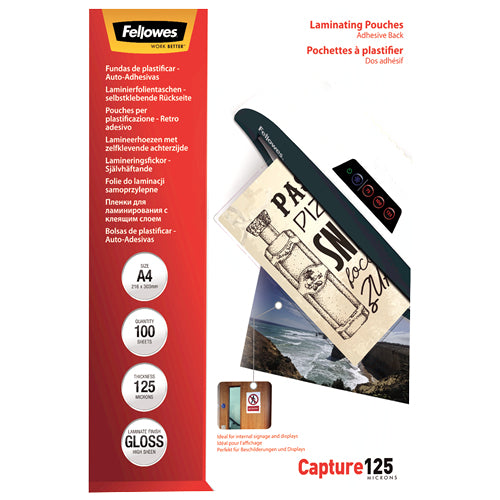 Fellowes Selbstlaminierfolien A4 – 125 µm, 100 Stk.
