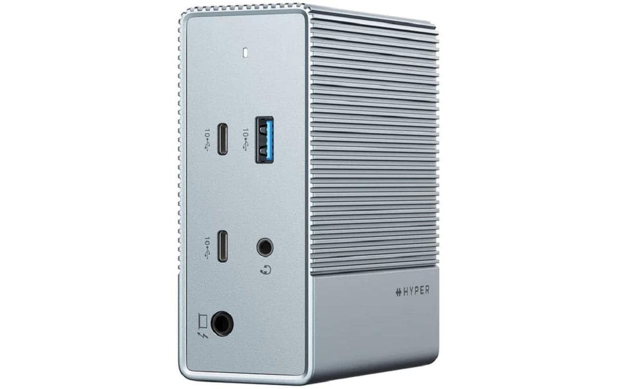 HYPER HDG212B Dockingstation – USB-C, 2× DP, 2× HDMI, 3× USB-A, 2× USB-C, 100 W PD, für Windows/Mac/ChromeOS