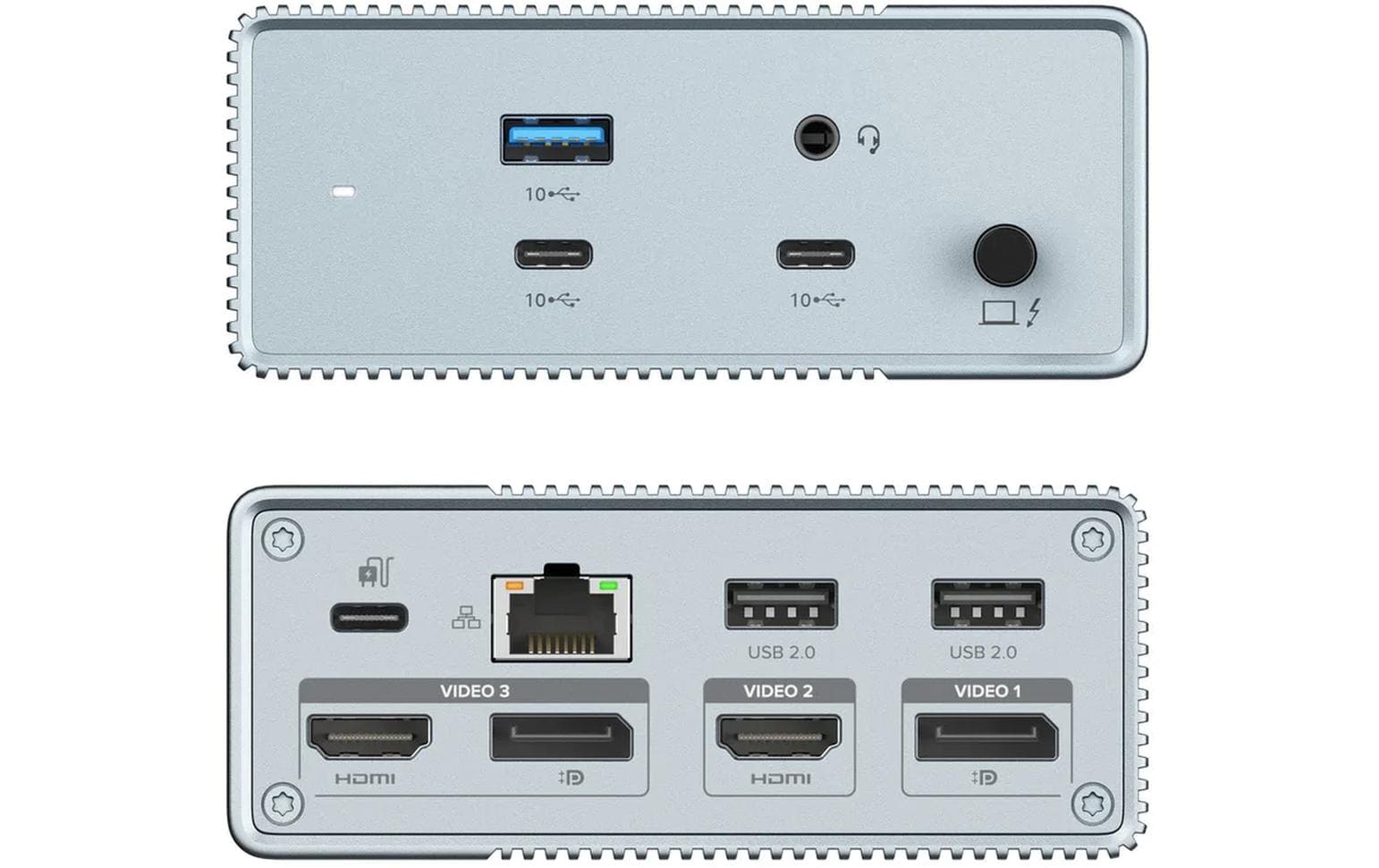 HYPER HDG212B Dockingstation – USB-C, 2× DP, 2× HDMI, 3× USB-A, 2× USB-C, 100 W PD, für Windows/Mac/ChromeOS