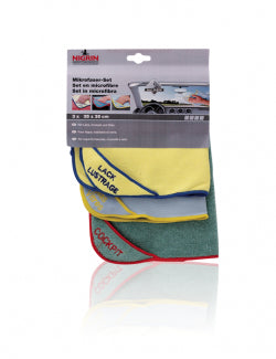 NIGRIN Mikrofasertuch – assortiert – 3er-Set