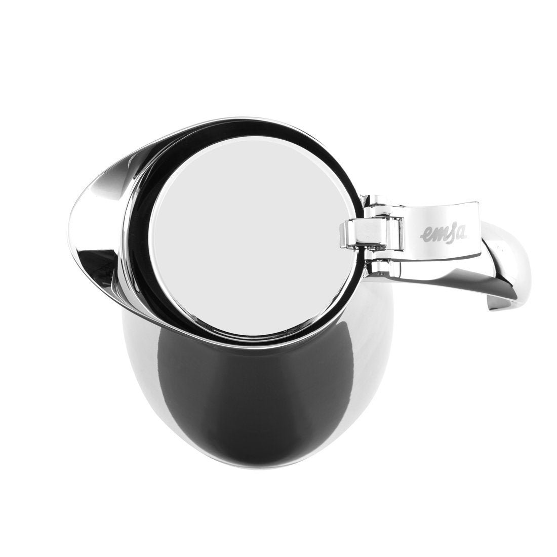 EMSA Thermoskanne Eleganza – 2er Set, 1 l, Edelstahl 18/10, Klappdeckel, vakuumisoliert