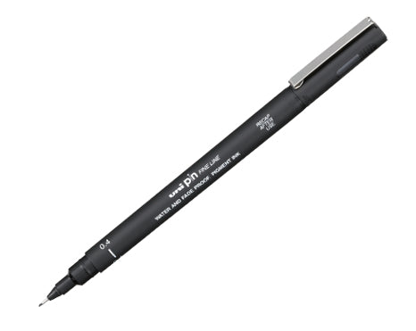 Uni-Ball Pin Fineliner – 1 Stk., 0,4 mm, schwarz, wasserfest