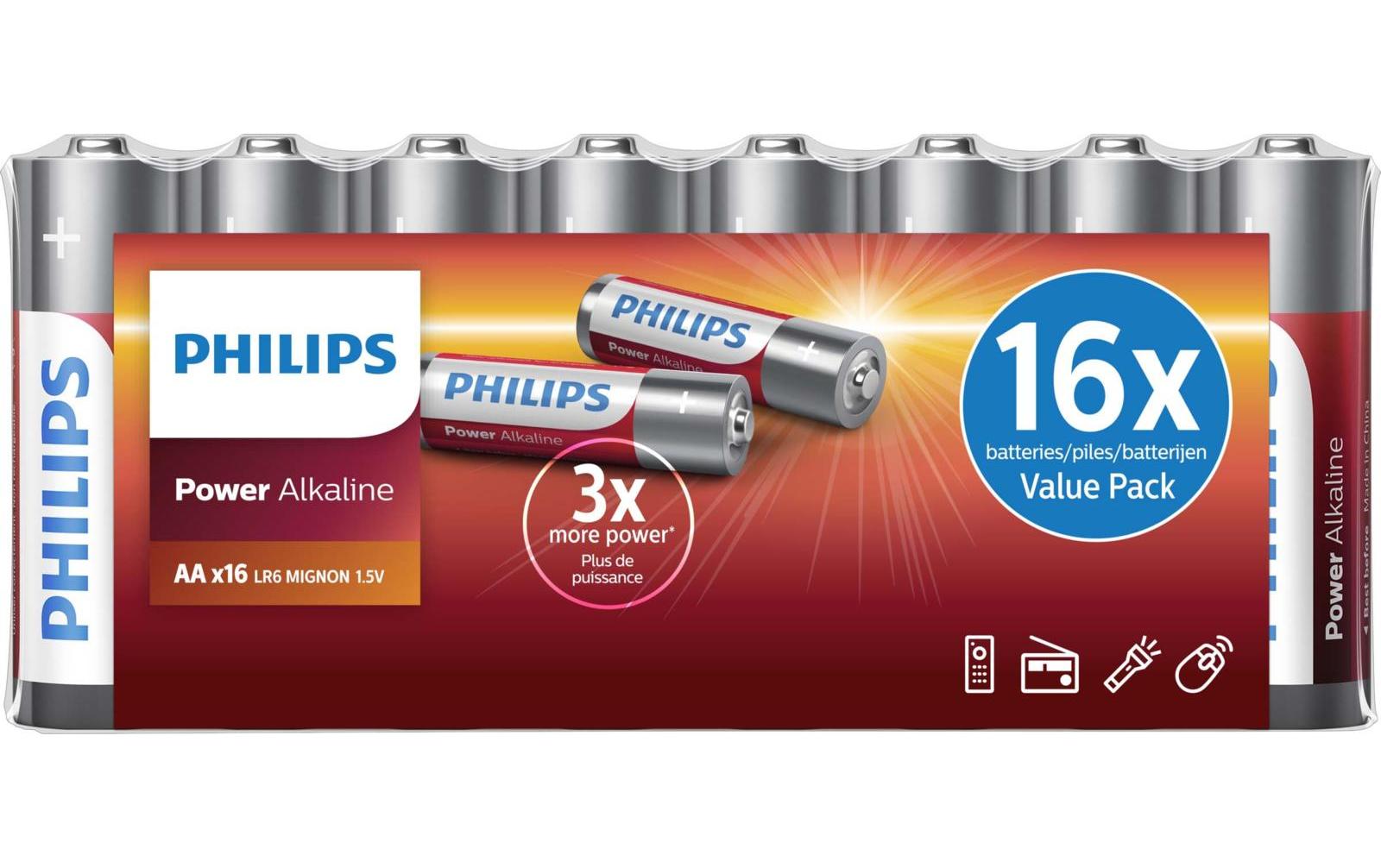 Philips AA Batterien, Alkaline, 1,5 V