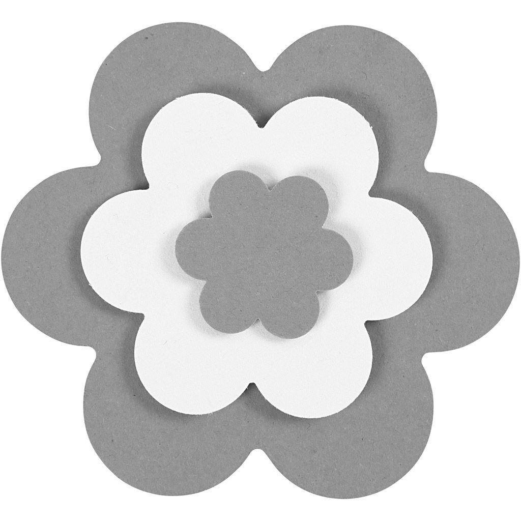 Creativ Company Motivstanzer Blume, Ø 49 mm, schwarz, grau – 3 Stück